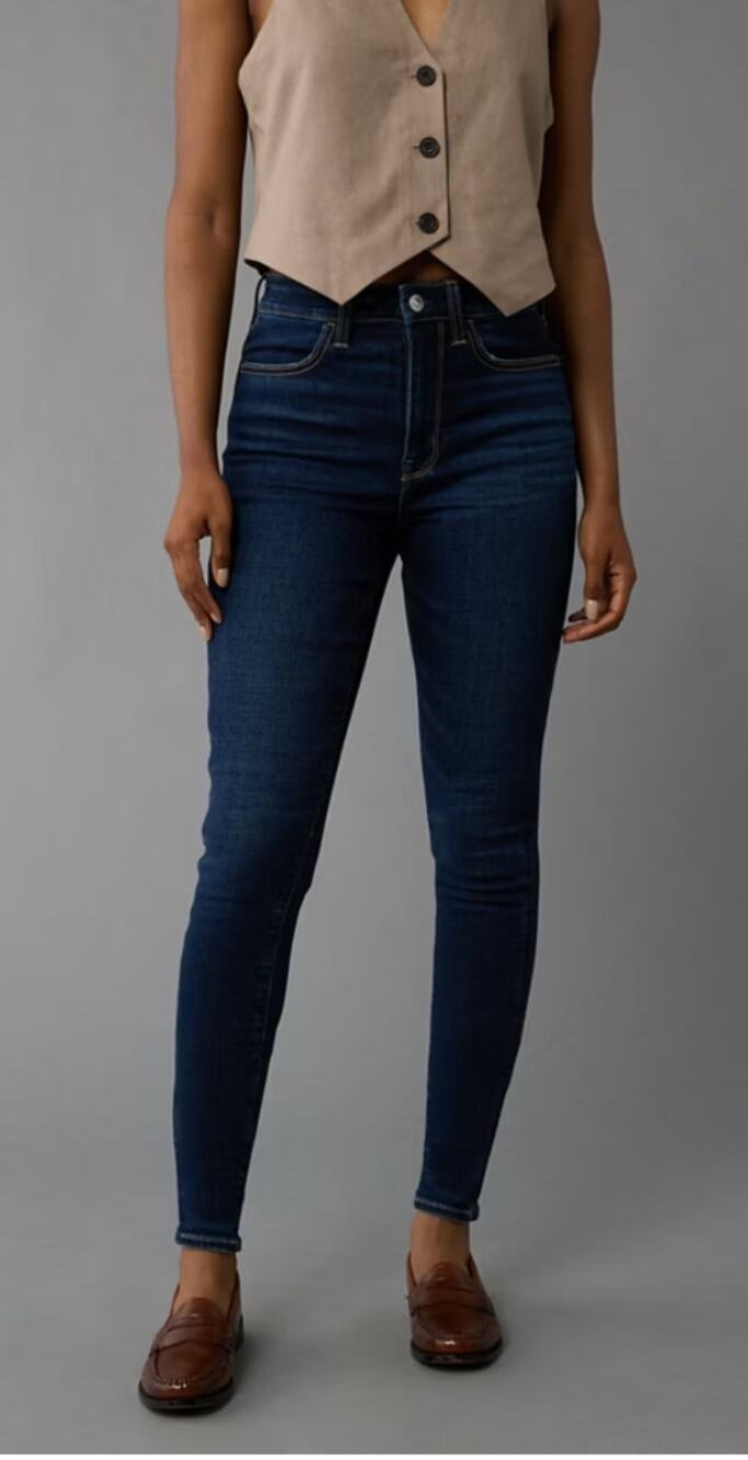 AE Next Level Super High-Waisted Jegging | Dark Wash | 6 Short
